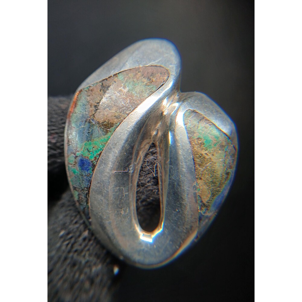 Vintage Taxco Tedesha Sterling Silver 925 Abalone Modernist Brooch